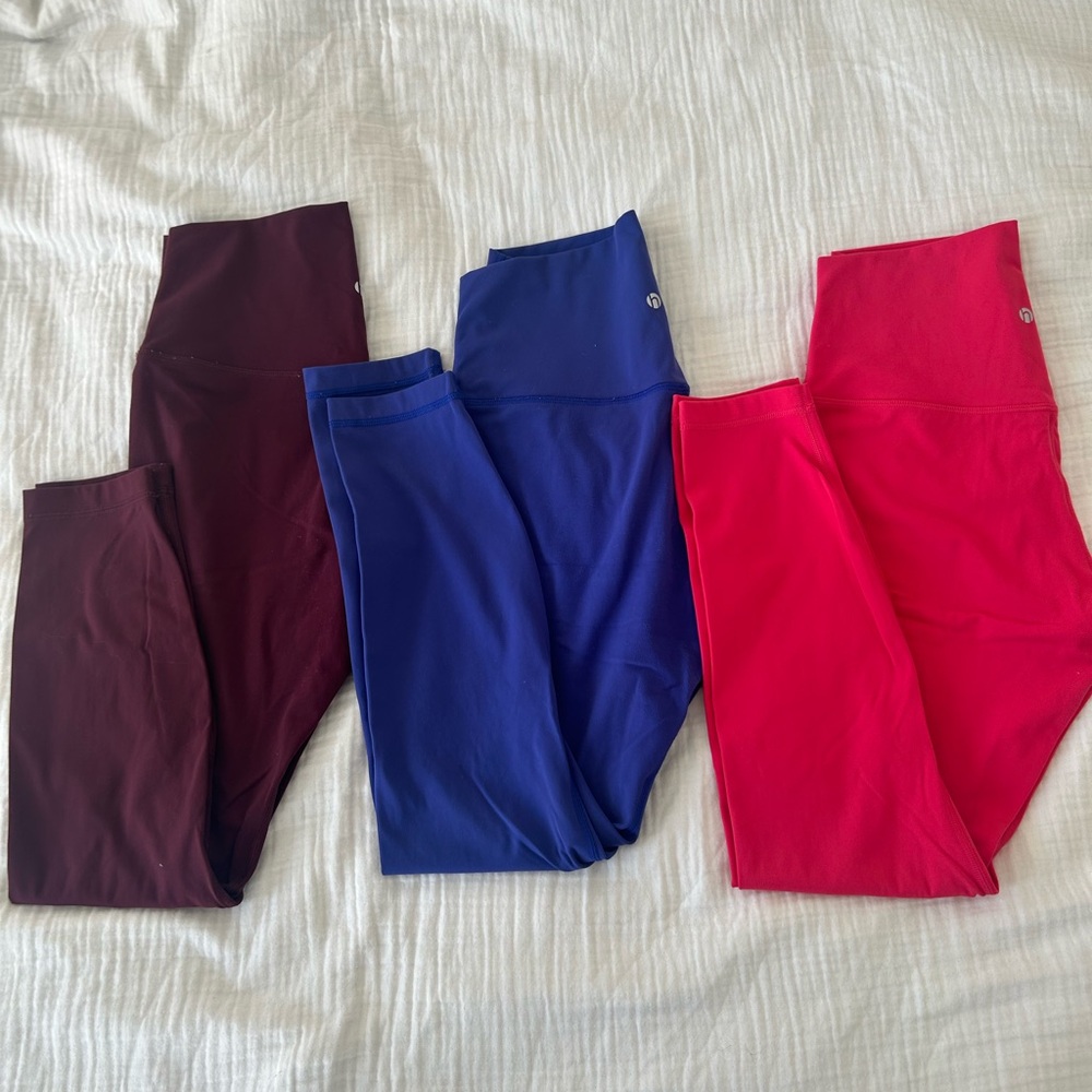 Vibrant Women's Leggings Set - Blue, Pink, Burgundy - Heynuts